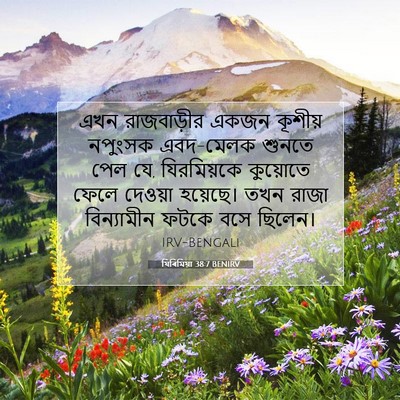 Picture 07 - যিৰিমিয়া 38:7 BENIRV - এখন রাজবাড়ীর - Bible Verse Picture