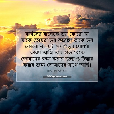 Picture 07 - যিৰিমিয়া 42:11 BENIRV - বাবিলের রাজাকে - Bible Verse Picture