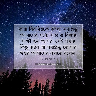 Picture 07 - যিৰিমিয়া 42:5 BENIRV - তারা যিরমিয়কে - Bible Verse Picture
