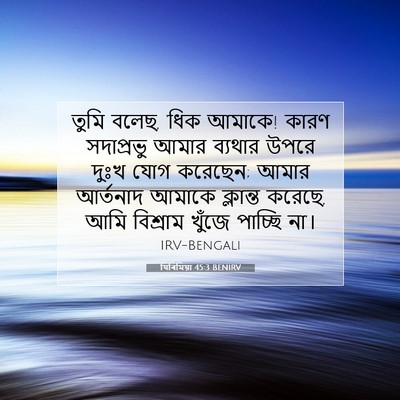 Picture 07 - যিৰিমিয়া 45:3 BENIRV - তুমি বলেছ, ‘ধিক - Bible Verse Picture