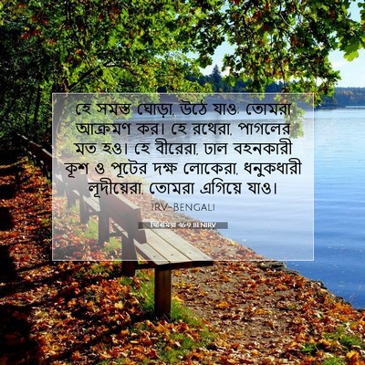 Picture 07 - যিৰিমিয়া 46:9 BENIRV - হে সমস্ত ঘোড়া, উঠে - Bible Verse Picture