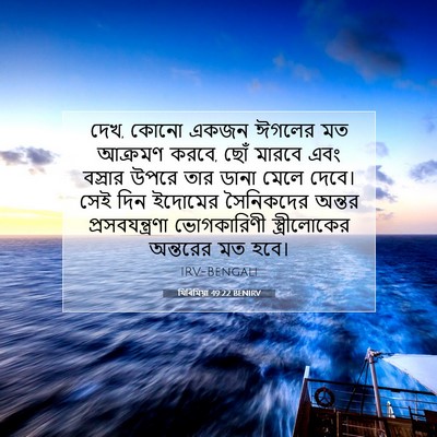 Picture 07 - যিৰিমিয়া 49:22 BENIRV - দেখ, কোনো একজন - Bible Verse Picture