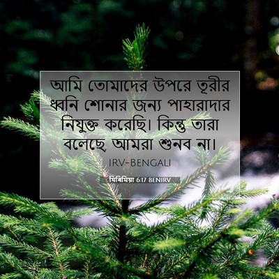 Picture 07 - যিৰিমিয়া 6:17 BENIRV - আমি তোমাদের উপরে - Bible Verse Picture