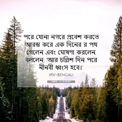 Picture 07 - যোনা 3:4 BENIRV - পরে যোনা নগরে - Bible Verse Picture