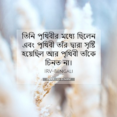 Picture 07 - যোহন 1:10 BENIRV - তিনি পৃথিবীর - Bible Verse Picture