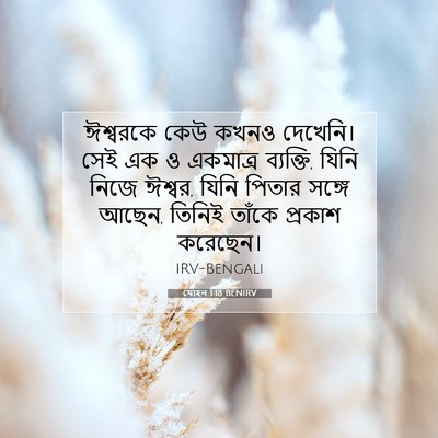Picture 07 - যোহন 1:18 BENIRV - ঈশ্বরকে কেউ কখনও - Bible Verse Picture