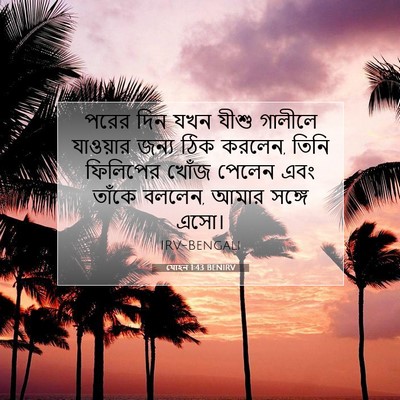 Picture 07 - যোহন 1:43 BENIRV - পরের দিন যখন যীশু - Bible Verse Picture