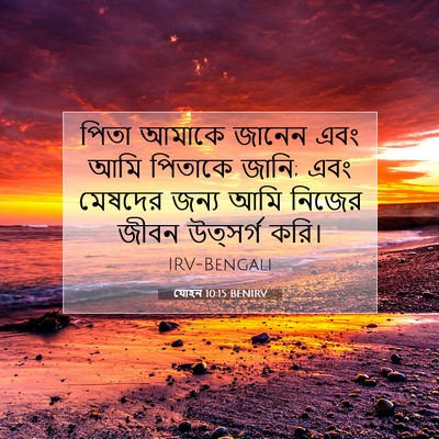 Picture 07 - যোহন 10:15 BENIRV - পিতা আমাকে জানেন - Bible Verse Picture