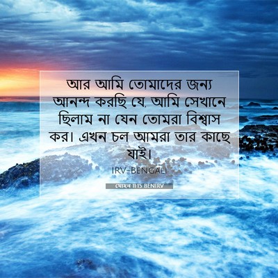 Picture 07 - যোহন 11:15 BENIRV - আর আমি তোমাদের - Bible Verse Picture