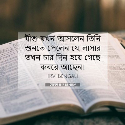 Picture 07 - যোহন 11:17 BENIRV - যীশু যখন আসলেন - Bible Verse Picture