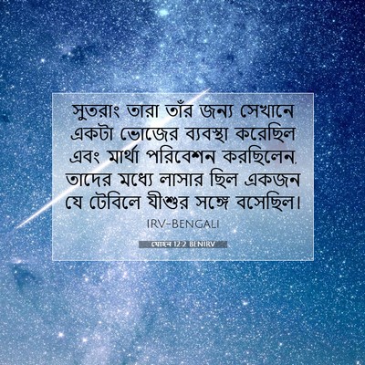 Picture 07 - যোহন 12:2 BENIRV - সুতরাং তারা তাঁর - Bible Verse Picture