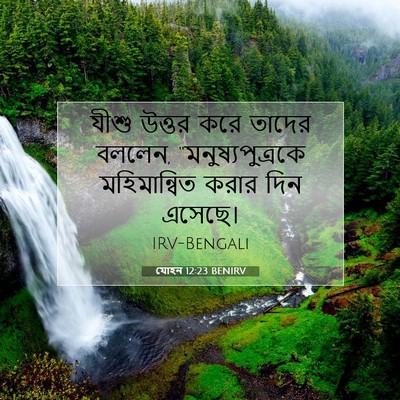Picture 07 - যোহন 12:23 BENIRV - যীশু উত্তর করে - Bible Verse Picture