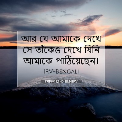 Picture 07 - যোহন 12:45 BENIRV - আর যে আমাকে দেখে সে - Bible Verse Picture