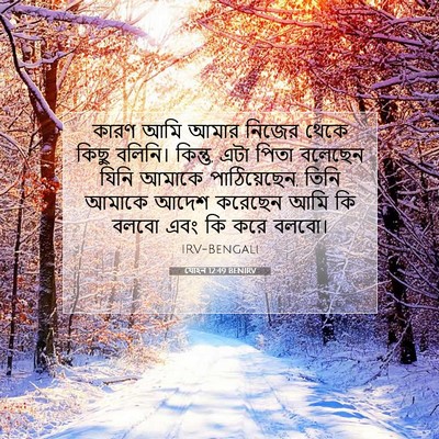 Picture 07 - যোহন 12:49 BENIRV - কারণ আমি আমার - Bible Verse Picture
