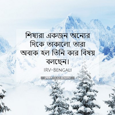 Picture 07 - যোহন 13:22 BENIRV - শিষ্যরা একজন - Bible Verse Picture