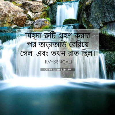 Picture 07 - যোহন 13:30 BENIRV - যিহূদা রুটি গ্রহণ - Bible Verse Picture