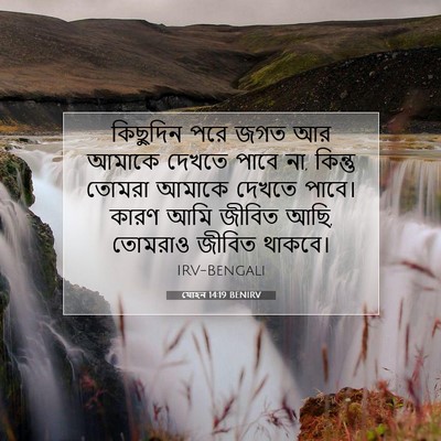 Picture 07 - যোহন 14:19 BENIRV - কিছুদিন পরে জগত আর - Bible Verse Picture