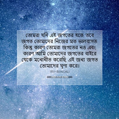 Picture 07 - যোহন 15:19 BENIRV - তোমরা যদি এই জগতের - Bible Verse Picture