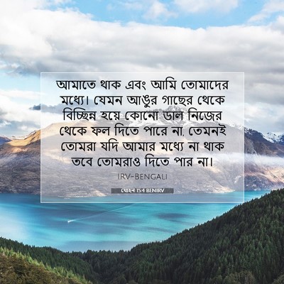 Picture 07 - যোহন 15:4 BENIRV - আমাতে থাক এবং আমি - Bible Verse Picture