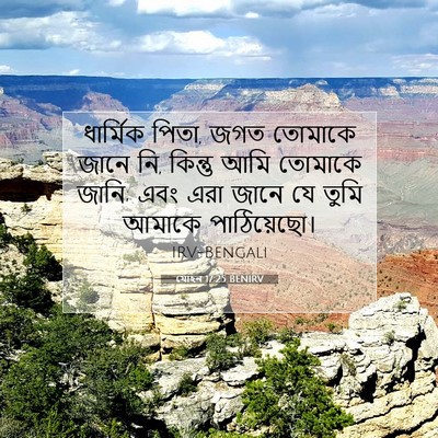 Picture 07 - যোহন 17:25 BENIRV - ধার্মিক পিতা, জগত - Bible Verse Picture