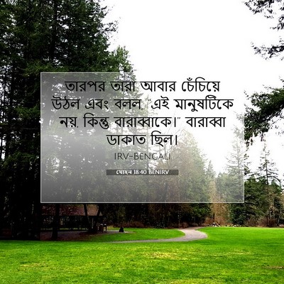 Picture 07 - যোহন 18:40 BENIRV - তারপর তারা আবার - Bible Verse Picture