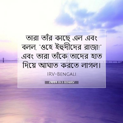 Picture 07 - যোহন 19:3 BENIRV - তারা তাঁর কাছে এল - Bible Verse Picture