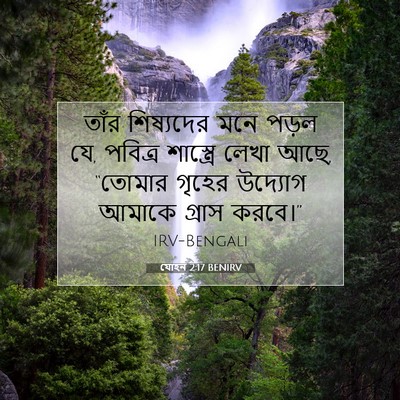 Picture 07 - যোহন 2:17 BENIRV - তাঁর শিষ্যদের মনে - Bible Verse Picture