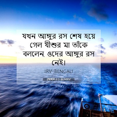 Picture 07 - যোহন 2:3 BENIRV - যখন আঙ্গুর রস শেষ - Bible Verse Picture