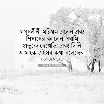 Picture 07 - যোহন 20:18 BENIRV - মগ্দলীনী মরিয়ম - Bible Verse Picture
