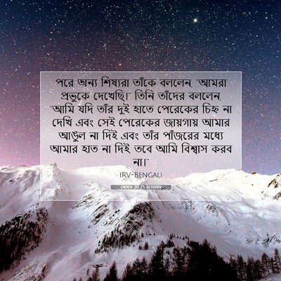 Picture 07 - যোহন 20:25 BENIRV - পরে অন্য শিষ্যরা - Bible Verse Picture