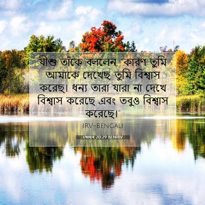 Picture 07 - যোহন 20:29 BENIRV - যীশু তাঁকে বললেন, - Bible Verse Picture