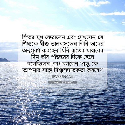 Picture 07 - যোহন 21:20 BENIRV - পিতর মুখ ফেরালেন - Bible Verse Picture
