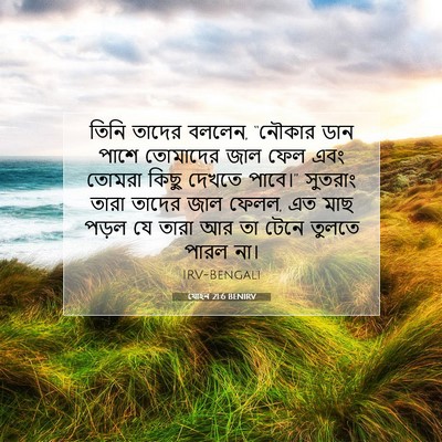 Picture 07 - যোহন 21:6 BENIRV - তিনি তাদের বললেন, - Bible Verse Picture
