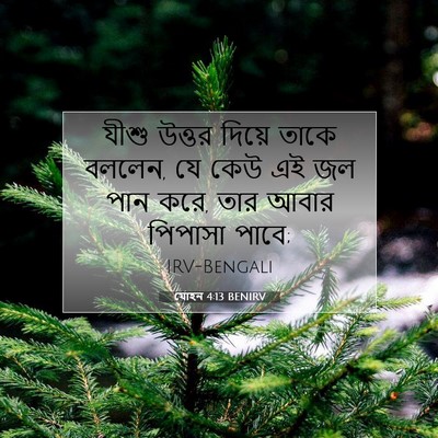 Picture 07 - যোহন 4:13 BENIRV - যীশু উত্তর দিয়ে - Bible Verse Picture