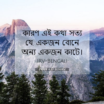 Picture 07 - যোহন 4:37 BENIRV - কারণ এই কথা সত্য - Bible Verse Picture