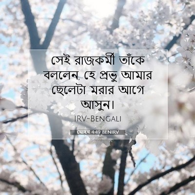 Picture 07 - যোহন 4:49 BENIRV - সেই রাজকর্মী - Bible Verse Picture