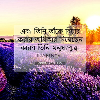 Picture 07 - যোহন 5:27 BENIRV - এবং তিনি তাঁকে - Bible Verse Picture