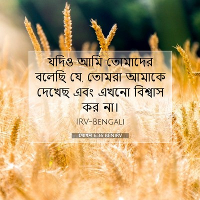 Picture 07 - যোহন 6:36 BENIRV - যদিও আমি তোমাদের - Bible Verse Picture