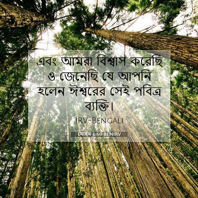 Picture 07 - যোহন 6:69 BENIRV - এবং আমরা বিশ্বাস - Bible Verse Picture