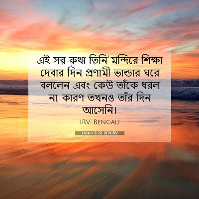 Picture 07 - যোহন 8:20 BENIRV - এই সব কথা তিনি - Bible Verse Picture