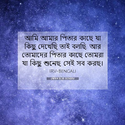 Picture 07 - যোহন 8:38 BENIRV - আমি আমার পিতার - Bible Verse Picture