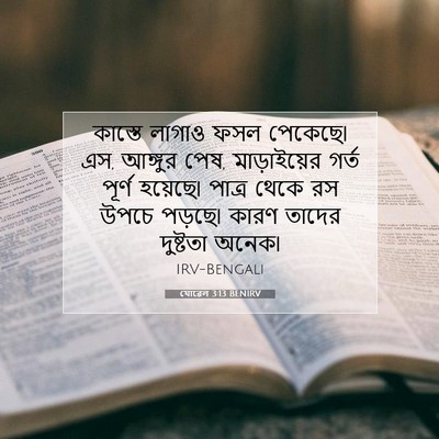 Picture 07 - যোৱেল 3:13 BENIRV - কাস্তে লাগাও ফসল - Bible Verse Picture