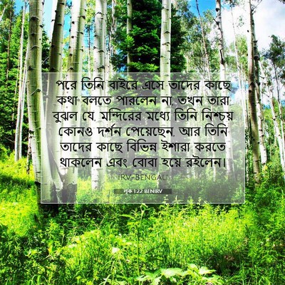 Picture 07 - লূক 1:22 BENIRV - পরে তিনি বাইরে এসে - Bible Verse Picture
