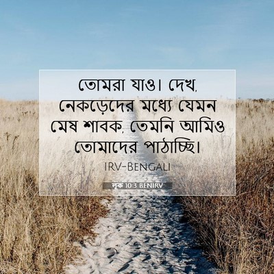 Picture 07 - লূক 10:3 BENIRV - তোমরা যাও। দেখ, - Bible Verse Picture