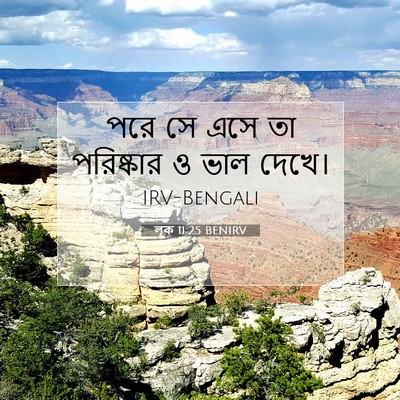 Picture 07 - লূক 11:25 BENIRV - পরে সে এসে তা - Bible Verse Picture