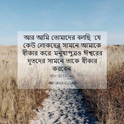 Picture 07 - লূক 12:8 BENIRV - আর আমি তোমাদের - Bible Verse Picture