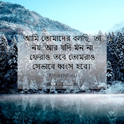Picture 07 - লূক 13:5 BENIRV - আমি তোমাদের বলছি, - Bible Verse Picture