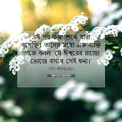 Picture 07 - লূক 14:15 BENIRV - এই সব কথা শুনে, - Bible Verse Picture