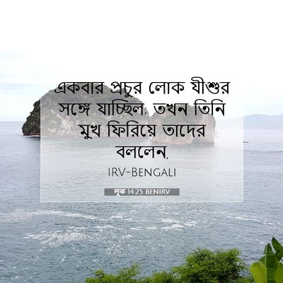 Picture 07 - লূক 14:25 BENIRV - একবার প্রচুর লোক - Bible Verse Picture
