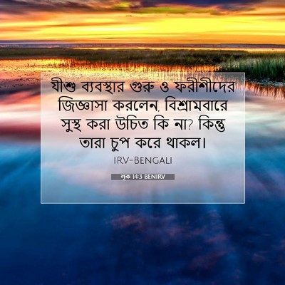 Picture 07 - লূক 14:3 BENIRV - যীশু ব্যবস্থার - Bible Verse Picture